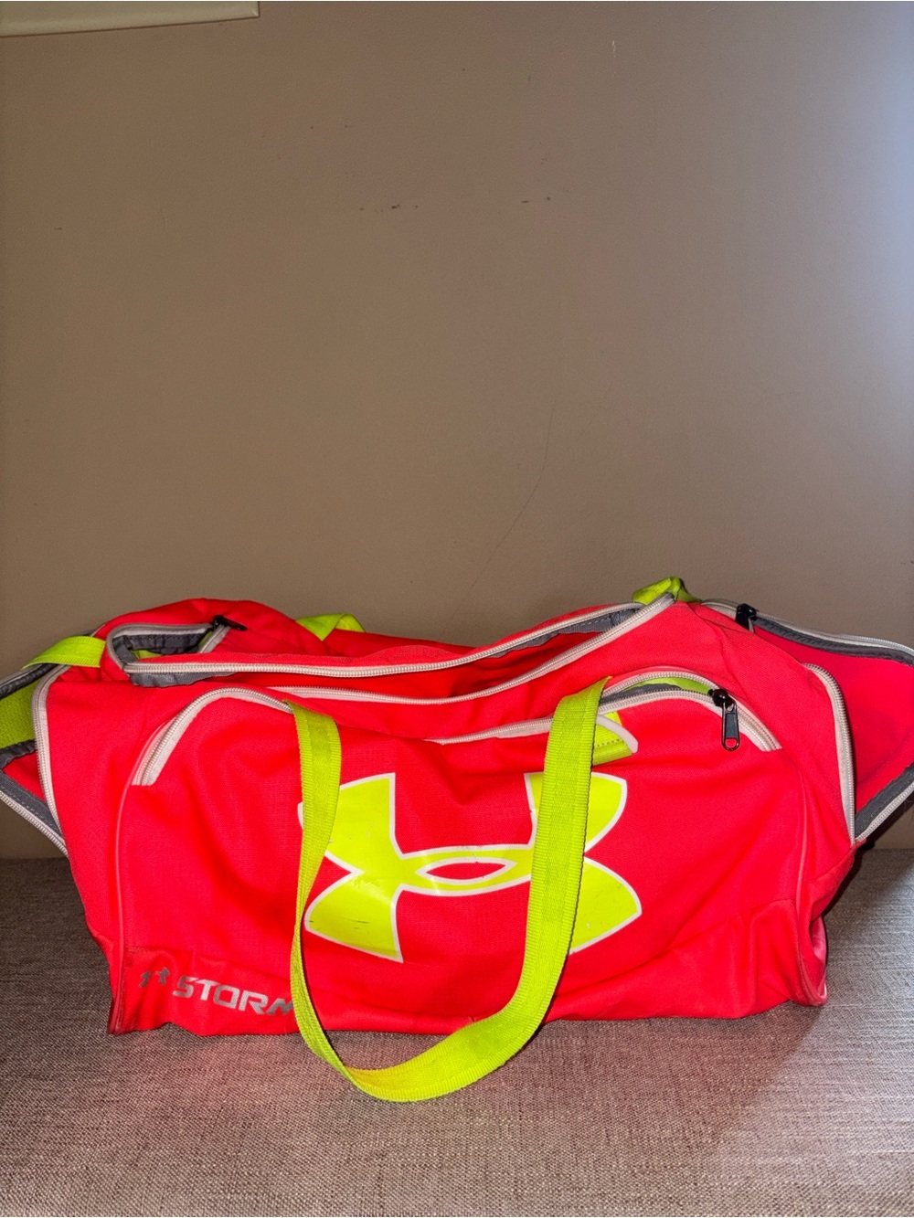 Under Armour Neon Pink & Lime Travel Duffle Bag
